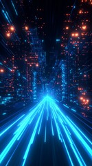 Obraz premium Futuristic City Digital Highway