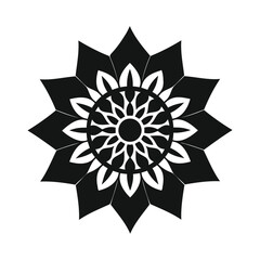 Mandala Silhouette Vector on White Background