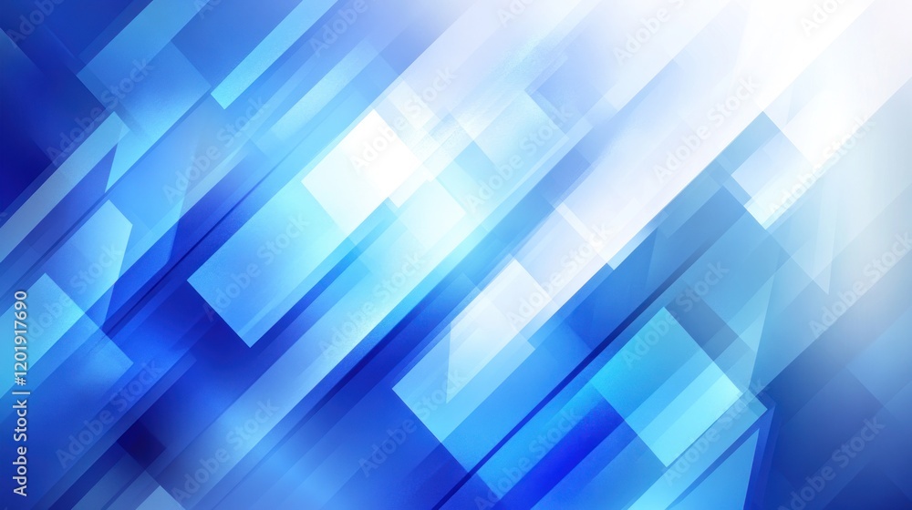 Poster dynamic abstract background with diagonal blue and white geometric shapes