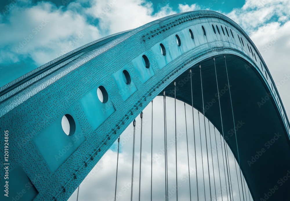 Poster stunning abstract view of a modern bridge with unique architecture and design feature against a brig