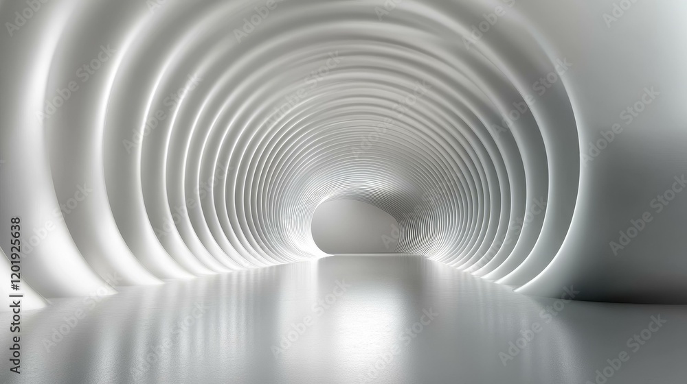 Poster abstract white tunnel architecture design