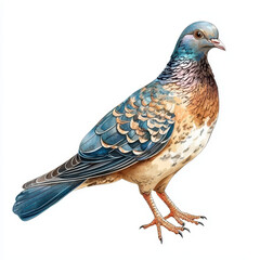 Fototapeta premium colorful dove illustration with detailed feathers and graceful stance