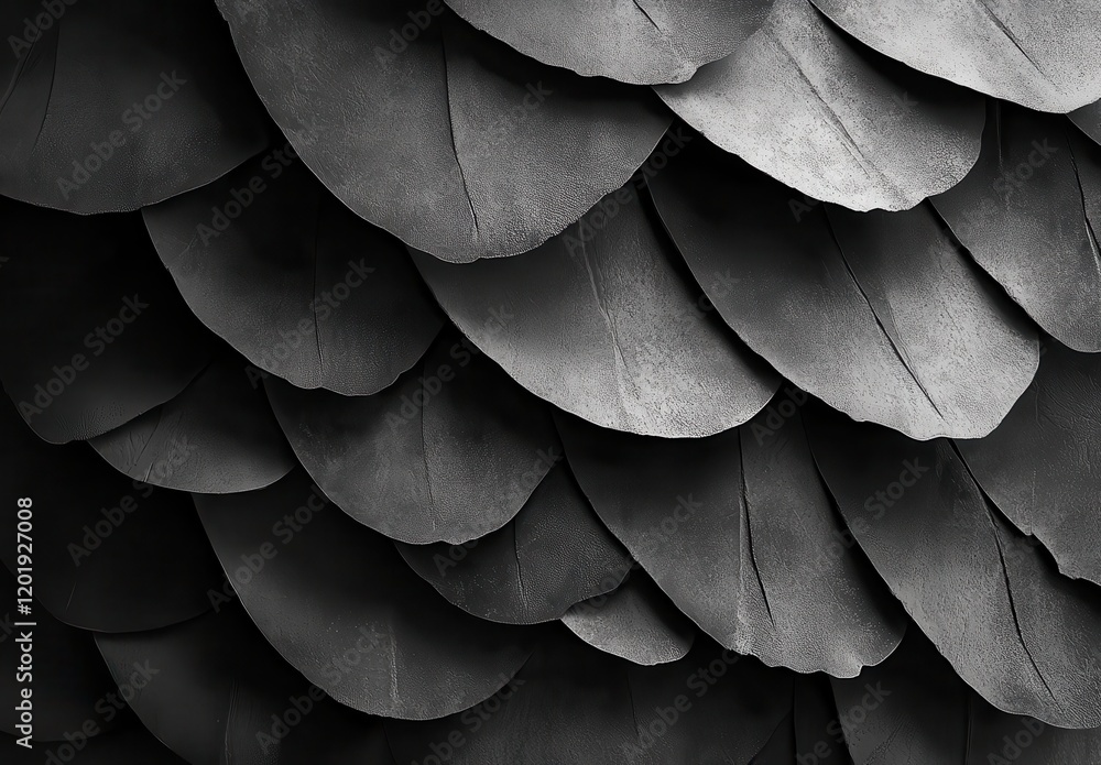 Poster textured dark gray scales creating a modern and abstract background design suitable for artistic and