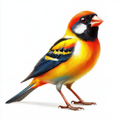 Fototapeta premium Colorful finch bird illustration with vibrant feathers and detailed features