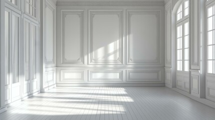 Fototapeta premium Elegant White Classic Interior Design