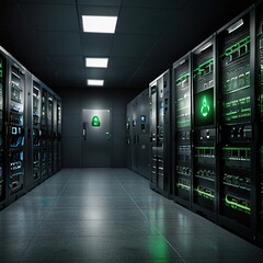 Fototapeta premium server rooms,room with servers,data center,,Server room with server tower,server rack with servers,server rack with cables,server rack in a data center ,