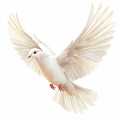 Obraz premium Flying white dove with elegant wings and peaceful expression