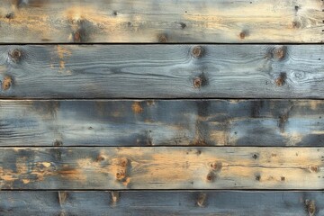 Naklejka premium Weathered Blue and Brown Wood Texture Background. Rustic Old Wooden Planks with Distressed Surface