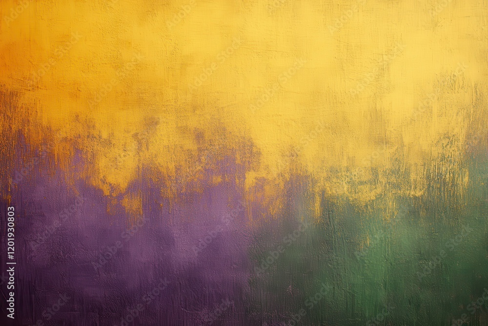 Poster vibrant gradient backdrop transitioning from warm yellow and orange to calming purple and green, enh