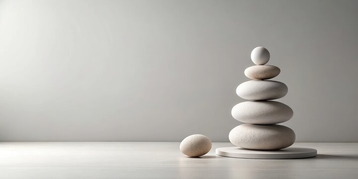 A minimalist approach to sculpture, with simple shapes and clean lines, arranged in a thoughtful and intentional way to create a sense of calm and serenity, peaceful composition, minimalism