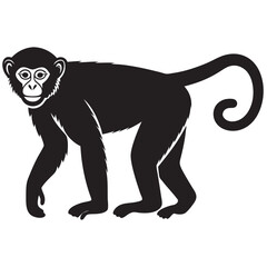 monkey black Silhouette vector icon illustration

