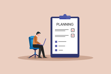 Planning concept. Colored flat vector illustration isolated.