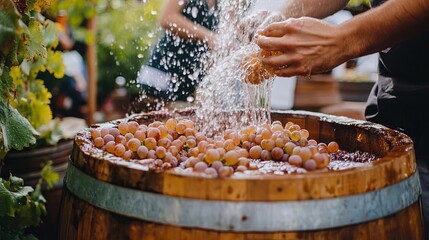A late summer wine festival with grape stomping and local wine tasting