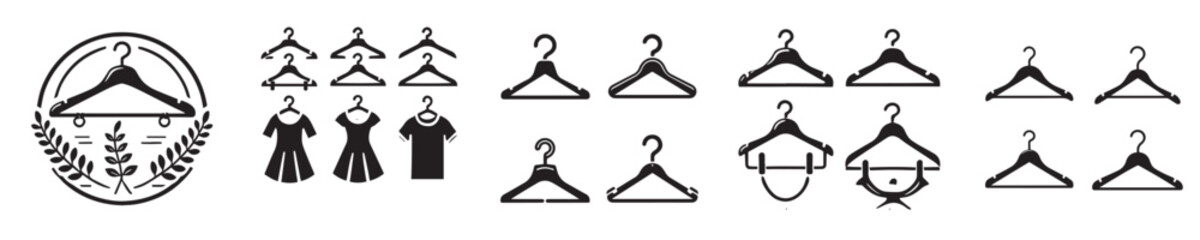 hanger silhouette vector set