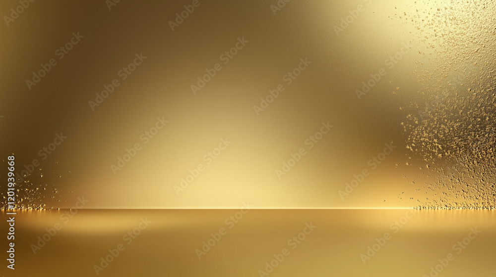 Poster Golden gradient background with soft lighting and shadow effects, minimalist design for wallpaper or digital use. High-resolution solid gold texture with a smooth finish and golden tones, perfect for 