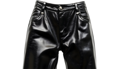 High-Waisted Leather Pants Clipart
