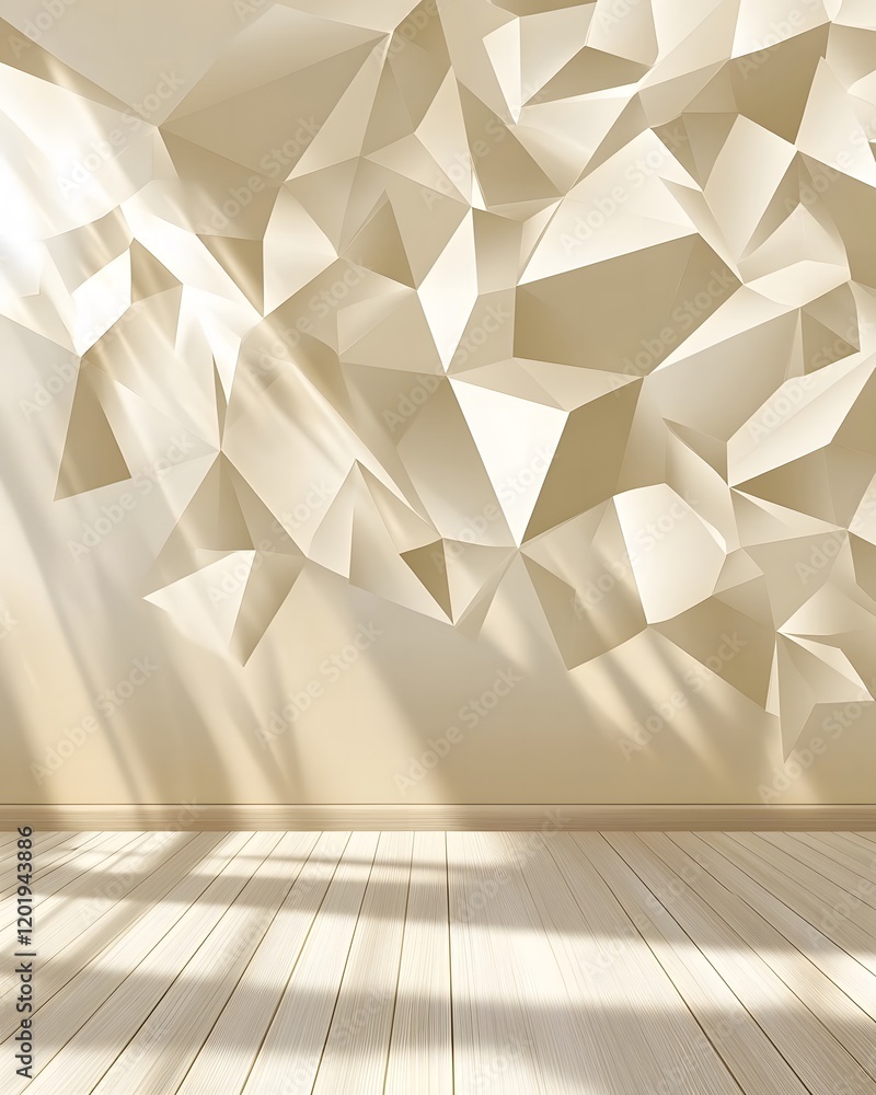 Poster abstract geometric background with light and shadow effects in a neutral color palette, perfect for 
