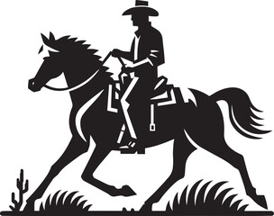 vector horse cowboy riding