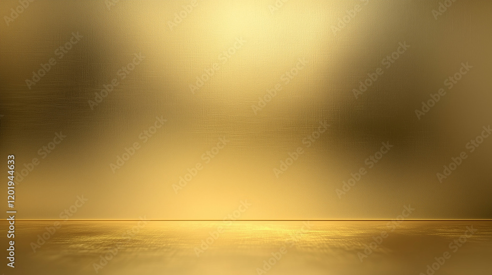 Poster Golden gradient background with soft lighting and shadow effects, minimalist design for wallpaper or digital use. High-resolution solid gold texture with a smooth finish and golden tones, perfect for 