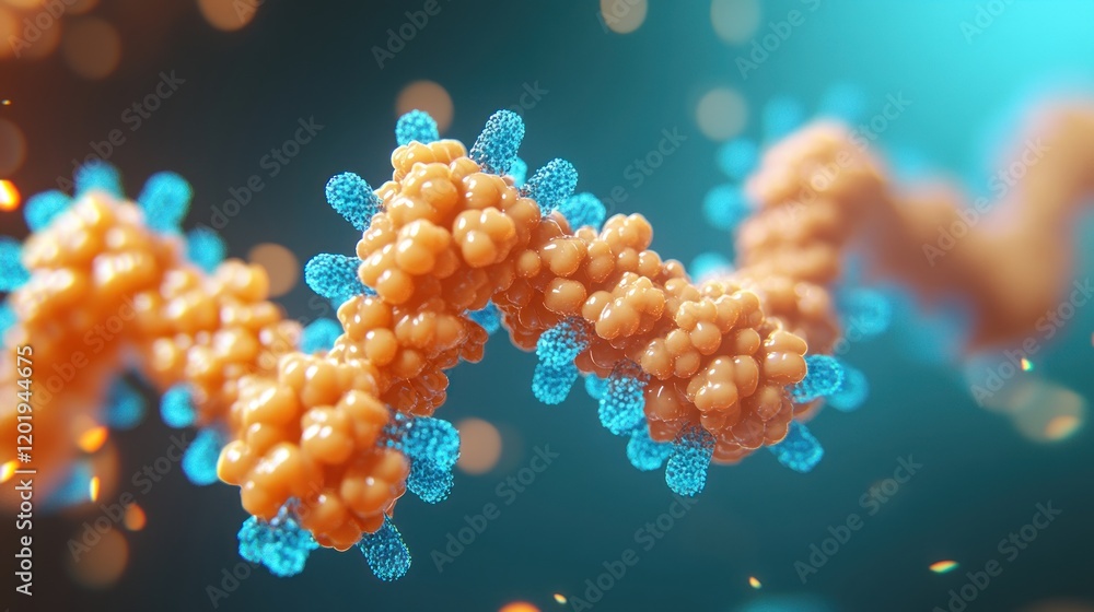 Poster detailed 3d render of a complex molecule: intricate structure and molecular visualization