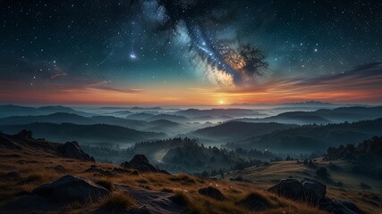 Mysteriöse Weltraumlandschaft mit leuchtenden Nebeln, fernen Planeten und kosmischen Strukturen - eine faszinierende Reise durch unbekannte Galaxien 