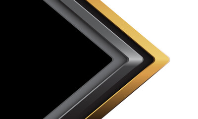 Abstract gold silver arrow white geometirc black blank space design modern futuristic background vector