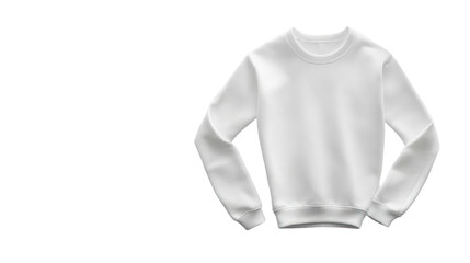 A plain white sweatshirt, perfect for casual wear. Ideal for layering or as a standalone piece. Comfortable and versatile for any wardrobe.