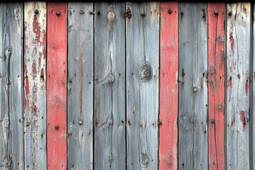 Weathered Red and Grey Wooden Planks Texture Background