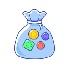 game token bag icon, game token bag vector illustration-simple illustration of game token bag, perfect for game token bag logos and icons
