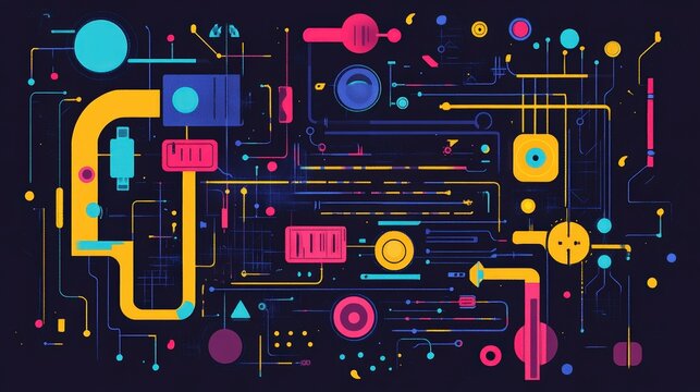 A vibrant infographic explaining the flow of current in a parallel circuit, with bold visual aids