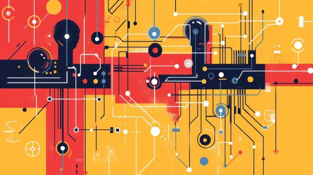A vibrant infographic explaining the flow of current in a parallel circuit, with bold visual aids