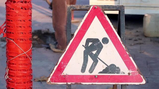 Roadwork and workers