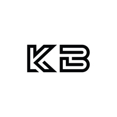 KB monogram logo design letter text name symbol monochrome logotype alphabet character simple logo