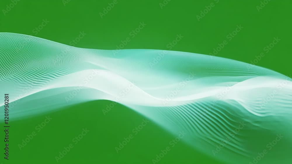 Poster Pulsating light waves create a soothing rhythmic effect. Green screen chromakey.