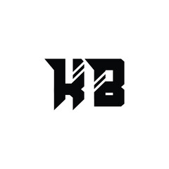 KB monogram logo design letter text name symbol monochrome logotype alphabet character simple logo