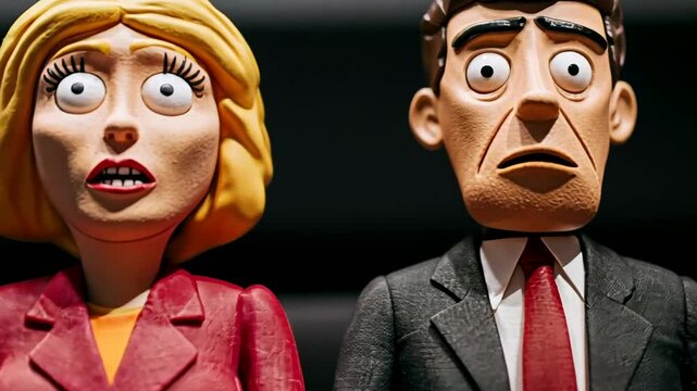 Two animated characters with surprised expressions, ideal for Halloween or comedy concepts