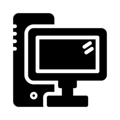 Icon Desktop Screen With Style Glyph