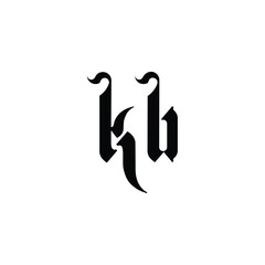Fototapeta premium KB monogram logo design letter text name symbol monochrome logotype alphabet character simple logo