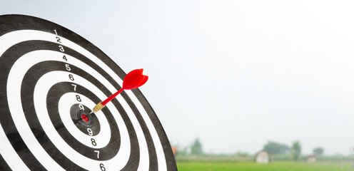 red arrow on target copy space background