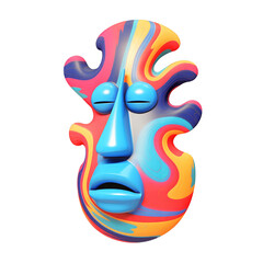 Abstract Colorful Face with Fluid Design