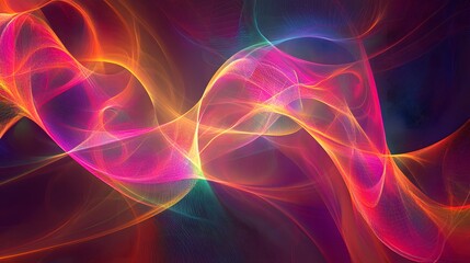 Obraz premium Abstract Colorful Waves of Light Energy Flowing