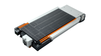 A detailed close-up of a modern solar battery pack showcasing its sleek design and advanced technology for renewable energy usage.