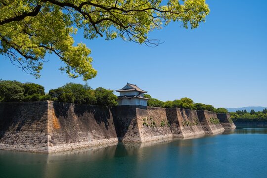Osaka Castle Walls and Moat - Osaka, Japan