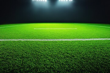 Obraz premium Illuminated Football Field at Night
