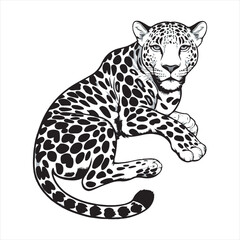 Adorable Tiger Cartoon Black and White Drawing,Black and White Cartoon Tiger for Kids Projects,Simple Tiger Line Art for Kids