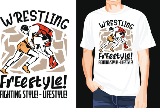 Wrestling tshirt design unique idea