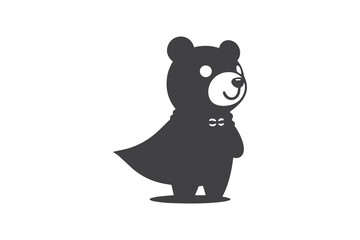 Bear costume silhouette on white background. Simple bear costume vector.