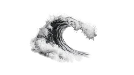 A dynamic wave crashing with foamy intensity, showcasing the raw beauty and power of nature. Perfect for environmental themes and oceanography projects.