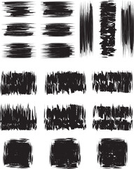 Black brush strock set 