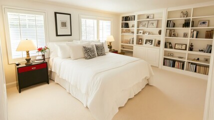Bright and Airy Bedroom with Clean White Linens